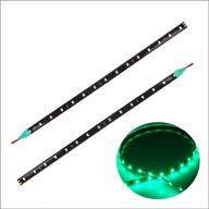 🚗 2pcs 12inch (30cm) 5050 15smd led strip light for car motor bike boat decoration, led interior exterior lights strip flexible waterproof 12v (green) logo