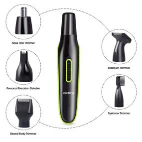 img 3 attached to 👃 Rechargeable Nose Hair Trimmer 5 in 1 - Electric Ear Hair, Beard, Sideburn Trimmer for Men and Women with Precision Detailer Stainless Steel Blade and Anti-Pinch Technology (Black)