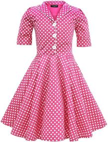 img 4 attached to 👗 Vintage Polka Midnight Girls' Clothing for Dresses by BlackButterfly Sabrina