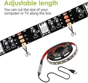 img 1 attached to 🌈 ICIH 3.3ft/1m 60LEDs Waterproof RGB Color Changing Flexible TV USB LED Strip Light with Remote Controller (5V 12W) - IH-RGB-TVFSL