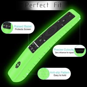 img 2 attached to 📺 BN59 Silicone Protective Case for Samsung Smart TV Remote Controller Series - Shockproof Remote Case Skin Holder for Samsung Soundbar One Remote, Glowgreen [Thick Layer] - Ideal for Samsung Curved Remotes