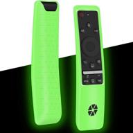 📺 bn59 silicone protective case for samsung smart tv remote controller series - shockproof remote case skin holder for samsung soundbar one remote, glowgreen [thick layer] - ideal for samsung curved remotes logo