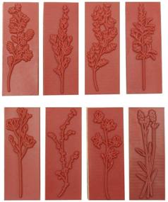 img 3 attached to Premium 8-Piece Wood Mounted Rubber Stamps: Decorative Plant & Flower Designs for DIY Crafts, Letters Diary, and Scrapbooking
