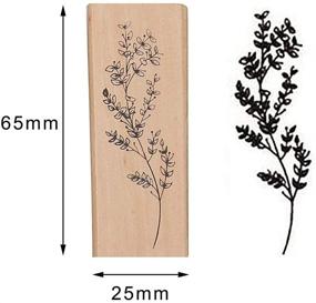 img 1 attached to Premium 8-Piece Wood Mounted Rubber Stamps: Decorative Plant & Flower Designs for DIY Crafts, Letters Diary, and Scrapbooking