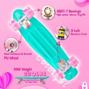 img 2 attached to PHNHOLUN Mini LED Light-up Skateboard Cruiser: Complete 22 inch Plastic Skate Board for Kids Boys Girls Teens Youths Adults Beginners