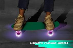 img 3 attached to PHNHOLUN Mini LED Light-up Skateboard Cruiser: Complete 22 inch Plastic Skate Board for Kids Boys Girls Teens Youths Adults Beginners