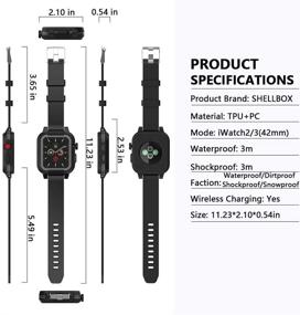 img 1 attached to Чехол для Apple Watch Series 3/2 42mm с встроенным защитным экраном - 360° полная защита корпуса, ударопрочный, пылезащитный, водонепроницаемый.