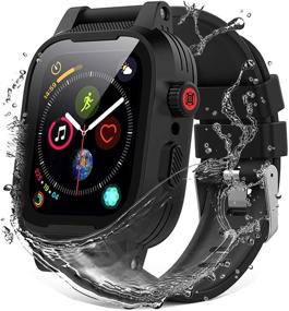 img 4 attached to Чехол для Apple Watch Series 3/2 42mm с встроенным защитным экраном - 360° полная защита корпуса, ударопрочный, пылезащитный, водонепроницаемый.