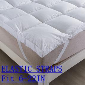 img 2 attached to 🛏️ 2 Inch Cooling Plush Pillow Top Mattress Topper – Twin Size, 400TC Cotton Bed Pad, Hotel Quality Down Alternative Topper