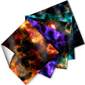 img 4 attached to 🪐 Craftopia Craft Vinyl Squares - 12 x 12-Inch Galaxy Space Patterned Sheets: Perfect for DIY Crafts, Decals, Scrapbooking, and Signs (5 Designs)