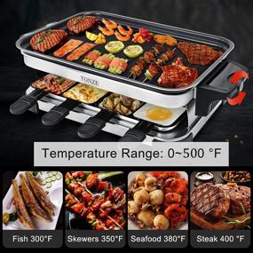 img 3 attached to 🔥 Smokeless 1300W Indoor Grill - Korean BBQ Grill for Family Christmas Party - Non-Stick Raclette Table Grill with Raclette Cheese - Portable Electric Grilling Solution