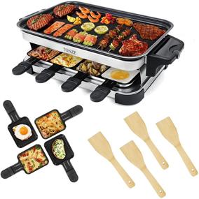 img 4 attached to 🔥 Smokeless 1300W Indoor Grill - Korean BBQ Grill for Family Christmas Party - Non-Stick Raclette Table Grill with Raclette Cheese - Portable Electric Grilling Solution