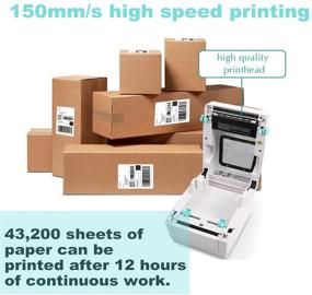 img 1 attached to 🖨️ Efficient 4x6 Shipping Label Printer: 152mm/s Thermal Printing, Mac & Windows Support, Compatible with UPS, USPS, Etsy, Shopify, Amazon, FedEx, Ebay, and more!
