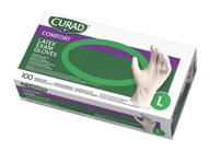 🧤 curad disposable medical latex gloves: powder free, textured, large size (100 count) logo