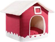 🐾 hollypet cozy pet bed: warm cave nest for cats and small dogs | 16 x 16 inches logo