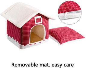 img 2 attached to 🐾 Hollypet Cozy Pet Bed: Warm Cave Nest for Cats and Small Dogs | 16 x 16 Inches