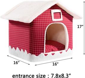 img 3 attached to 🐾 Hollypet Cozy Pet Bed: Warm Cave Nest for Cats and Small Dogs | 16 x 16 Inches