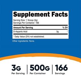 img 3 attached to 💪 D-Aspartic Acid (DAA) Powder 500G - Nutricost DAA Supplement