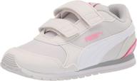 puma unisex runner sneaker in white gray - boys' athletic shoes at sneakers emporium logo