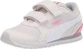 img 4 attached to PUMA Unisex Runner Sneaker in White Gray - Boys' Athletic Shoes at Sneakers Emporium