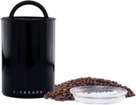 ☕ airscape stainless steel coffee canister: airtight food storage container, 7-inch medium size, obsidian black - preserves freshness! логотип