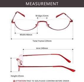 img 2 attached to 🕶️ Fuaisi Vintage Alloy Half Moon Classic Reading Glasses: Sleek Half Frame Slim Glasses for Men and Women