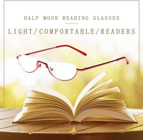 img 1 attached to 🕶️ Fuaisi Vintage Alloy Half Moon Classic Reading Glasses: Sleek Half Frame Slim Glasses for Men and Women