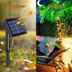 img 2 attached to 🌞 Waterproof Solar Christmas Lights Outdoor - 4 Pack of 33ft 100 LED Warm White Solar Fairy Lights with Copper Wire, Solar String Lights with 8 Modes for Garden Yard Patio Fence Decoration