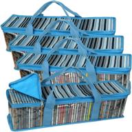 📀 evelots cd storage organizer - durable fabric with handle - holds a total of 184 cds - set of 4 bags logo