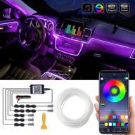 🚗 car led interior strip light: multicolor rgb sound active atmosphere lighting kit with bluetooth app control logo