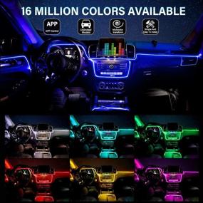 img 2 attached to 🚗 Светодиодная полоса для внутреннего салона автомобиля: мультицветная RGB-подсветка, реагирующая на звук, набор освещения атмосферы с управлением по Bluetooth приложению