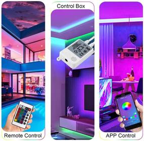 img 2 attached to 🌈 cartaoo 16.4ft RGB LED Strip Lights for Bedroom Bluetooth Decor,5050 LEDs Lights with Remote Control, Color Changing USB Strip Lights for Car, Room - Enhanced SEO