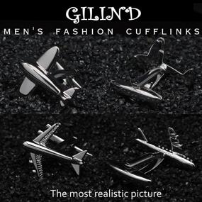 img 2 attached to Gilind Cufflinks Airplane Aircraft Business