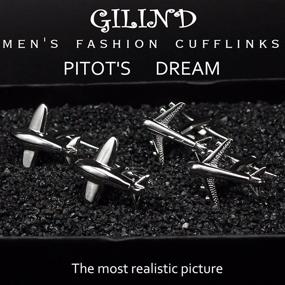 img 3 attached to Gilind Cufflinks Airplane Aircraft Business