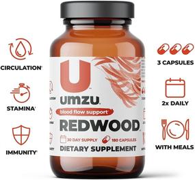 img 1 attached to UMZU Redwood: Natural Nitric Oxide Boosting Capsules - 30-Day Supply - Advanced N.O. Supplement for Optimal Circulatory Support