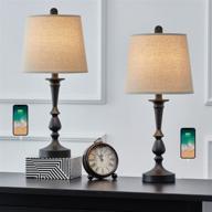 oneach usb table lamp set of 2 modern bedside desk lamps for bedroom living room office 22 logo