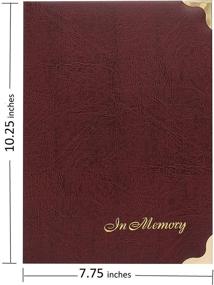 img 3 attached to 📚 In Memory Funeral Guest Book: Elegant Condolence & Memorial Book – Brass Ring Binder, 7.25x10 inches, 45 Removable Maroon Pages