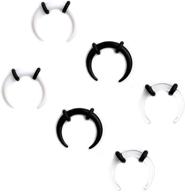 📿 ruifan set of 3 acrylic c-shape pincher tapers for septum, buffalo taper expander for pierced nose, nipple, or earring ring with black o-rings. available in sizes 14g-4g logo