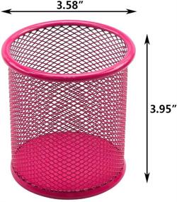 img 2 attached to Elife 2-Pack Hot Pink Mesh Desk Organizer for Sorting Pen Pencil Collection