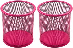 img 3 attached to Elife 2-Pack Hot Pink Mesh Desk Organizer for Sorting Pen Pencil Collection