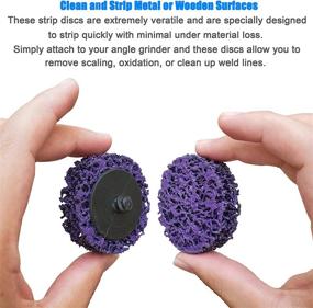 img 1 attached to 🎨 10 Pieces of 2-Inch Purple Extra Coarse Stripper Brush for Paint and Rust Removal, Quick Change Discs for Metal, Wood, and Fiberglass