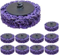 🎨 10 pieces of 2-inch purple extra coarse stripper brush for paint and rust removal, quick change discs for metal, wood, and fiberglass логотип