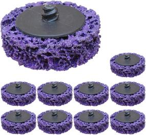 img 4 attached to 🎨 10 Pieces of 2-Inch Purple Extra Coarse Stripper Brush for Paint and Rust Removal, Quick Change Discs for Metal, Wood, and Fiberglass