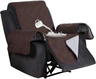 🪑 waterproof quilted recliner chair covers - furniture protector pet couch covers with non slip backing, brown, for seat width up to 30 inch logo