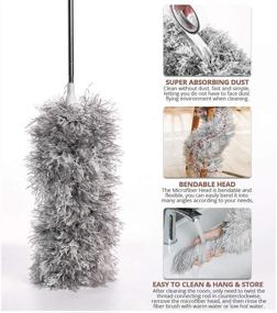 img 1 attached to 🕸️ Webster Cobweb Duster: Extendable Feather Duster for High Ceiling Fans, Home Cleaning, Hand Wall Duster - Long & Washable Dust Brush