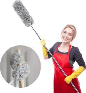 🕸️ webster cobweb duster: extendable feather duster for high ceiling fans, home cleaning, hand wall duster - long & washable dust brush logo