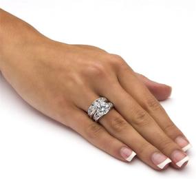 img 2 attached to Sterling Silver Round Cubic Zirconia Bridal Ring Set with Channel Set Design - 2 Piece Set