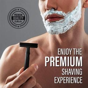 img 4 attached to 🪒 Necessity Adjustable Double Edge Safety Razor - Eco Friendly, Long Handle & Leather Sleeve, 40 Stainless Steel Blades, Perfect for Beard Growth Shaver - Ideal Travel Size Gift for Men & Women