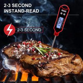 img 4 attached to 🌡️ Waterproof Ultra Fast Digital Cooking Thermometer with Hold & Calibration - Meat Thermometer Ideal for Kitchen, Outdoor Cooking, BBQ, and Grill