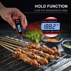 img 3 attached to 🌡️ Waterproof Ultra Fast Digital Cooking Thermometer with Hold & Calibration - Meat Thermometer Ideal for Kitchen, Outdoor Cooking, BBQ, and Grill